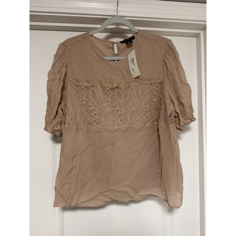 Evereve, Sanctuary Sweet Romance Lace Top, Color Fawn, Womens Size Large